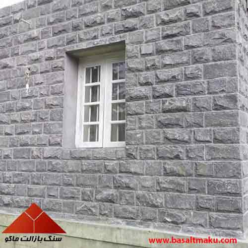 کاربرد بازالت در طراحی نمای ساختمان با رنگ تیره