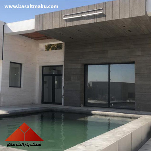 استفاده از سنگ بازالت در ویلای استخردار